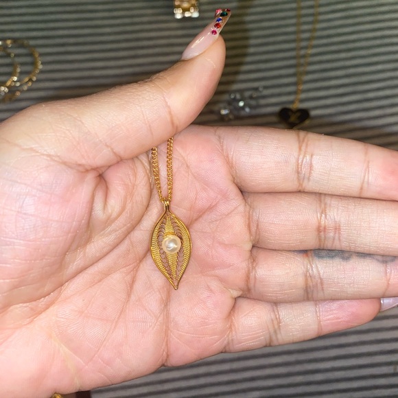 Vintage necklace with pearl - Picture 1 of 2
